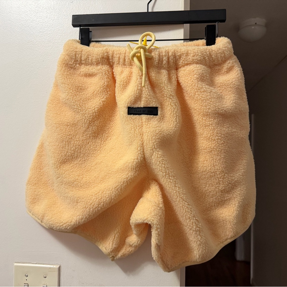 Essentials Fleece Shorts with Yellow Accents